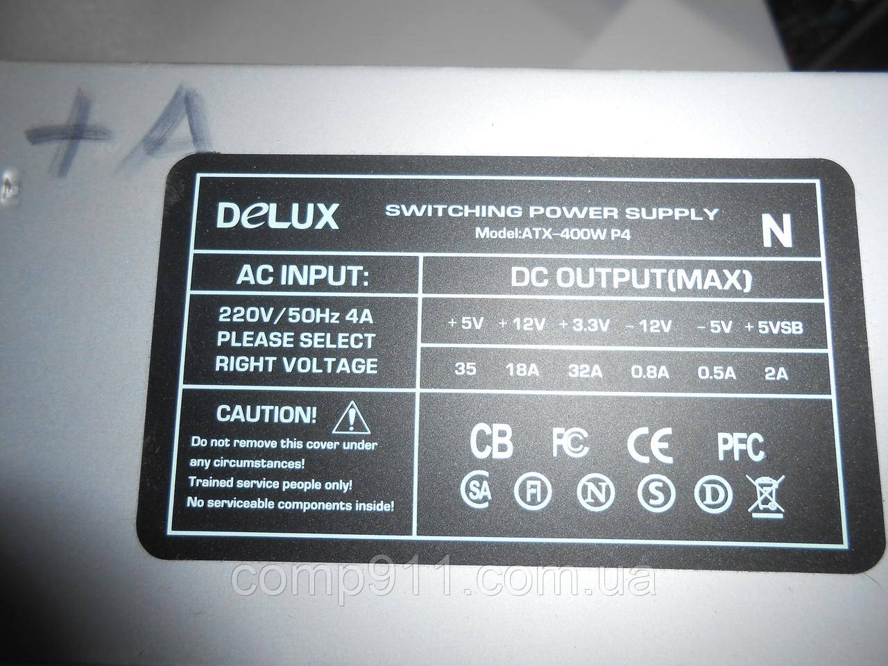 Блок живлення Delux ATX-400w P4 400w, фото 1