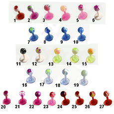 Лабрет з кулькою (акрил)