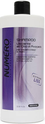 Шампунь для розгладження волосся з олією авокадо Brelil Numero Smoothing Shampoo 1000 мл, фото 2