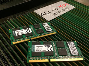 Оперативна пам'ять Kingston DDR3 8GB SO-DIMM PC3 12800S 1600mHz Intel/AMD