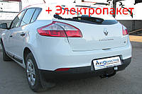 Фаркоп - Renault Megane 3 Хэтчбек (2006-2015) запаска в багажнике, съемный на 2 болтах