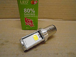 Лампа фари для мотоцикла, скутера, мопеда LED світлодіодна BA20d 1 шт (2SMD)