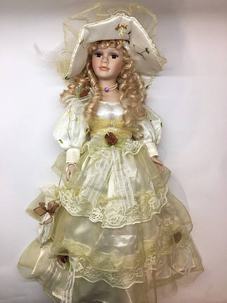 Лялька сувенірна, подарункова порцелянова, колекційна Porcelain doll "Кароліна" 50 см (1303-04), фото 2