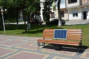Лава без поручнів для заряджання мобільних ґаджетів Solar panel bench, фото 2