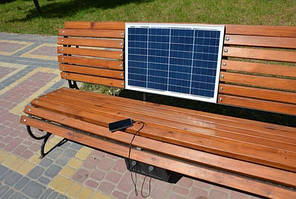 Лава без поручнів для заряджання мобільних ґаджетів Solar panel bench, фото 2