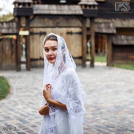 Весільний шарф Каміла (стрази білий), фото 1