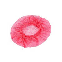 Розовая одноразовая шапочка 100 шт