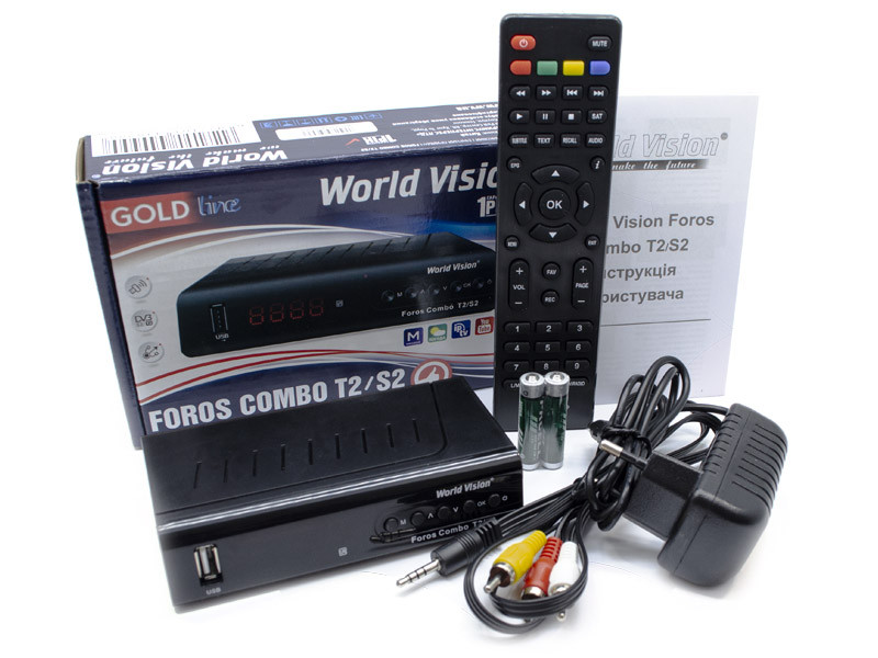 Приставка Т2 (тюнер) World Vision Foros Combo T2/S2