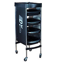 Візок для перукаря чорний Q15 (4 полочки)