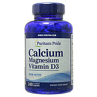 Кальцій Магній Вітамін Д, Calcium Magnesium with Vitamin D, Puritan's Pride, 240 таблеток