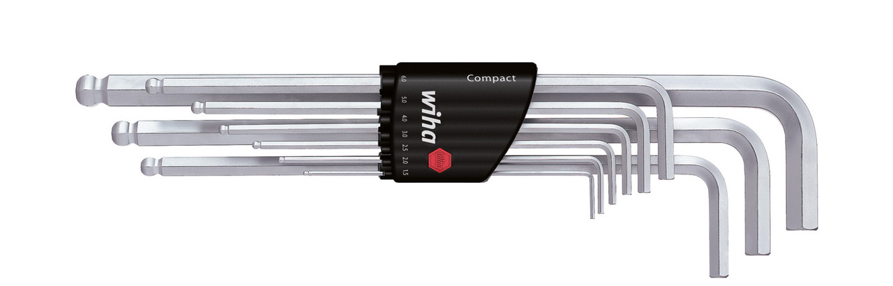 Набір шестигранних штіфтових ключів з гексагональнім кульових закінченням у тримачі Compact; Набір 9 шт, фото 1