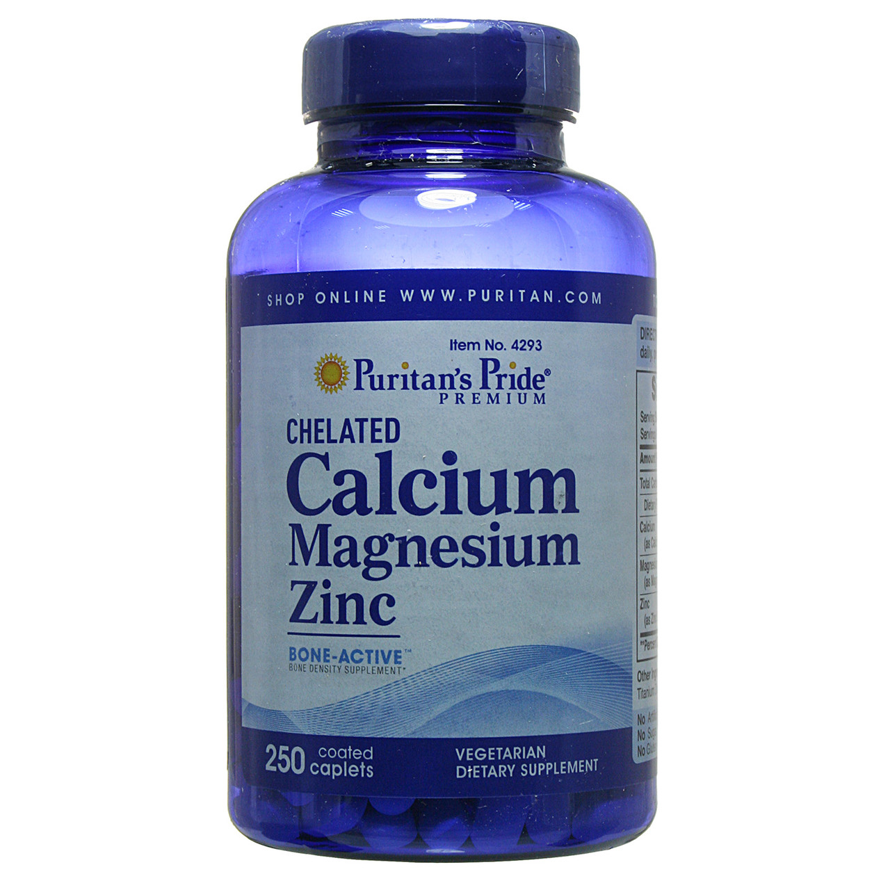 Кальцій-Магній-Цинк хелат, Chelated Calcium Magnesium Zinc, Puritan's Pride, 250 таблеток