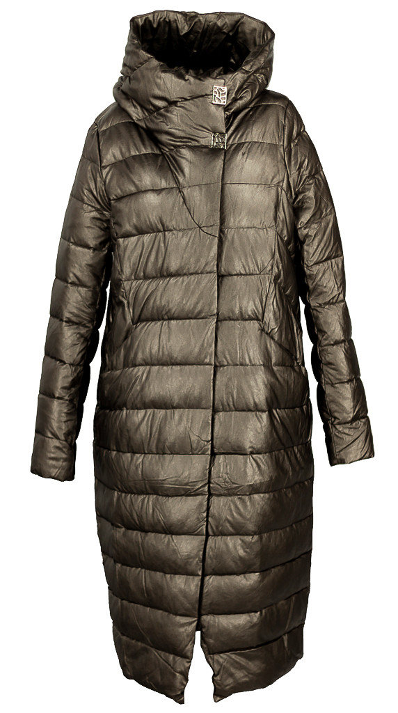 Жіночий пуховик ZLLY (Zilanliya) батальних розмірів темне золото , фото 1