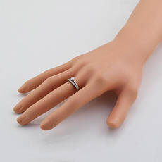 Срібне кільце подвійне з камінчиком, фото 5