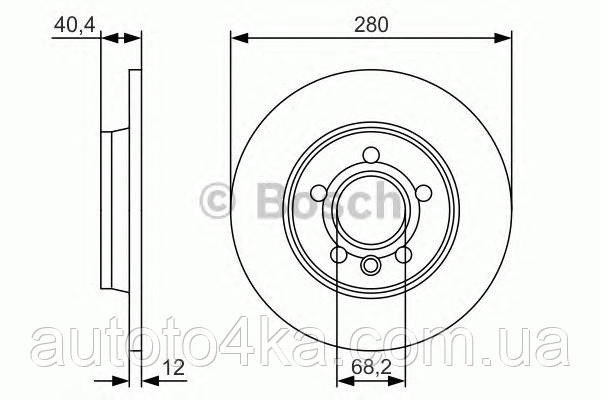 Диск гальмівний задній BOSCH 0 986 479 R91 