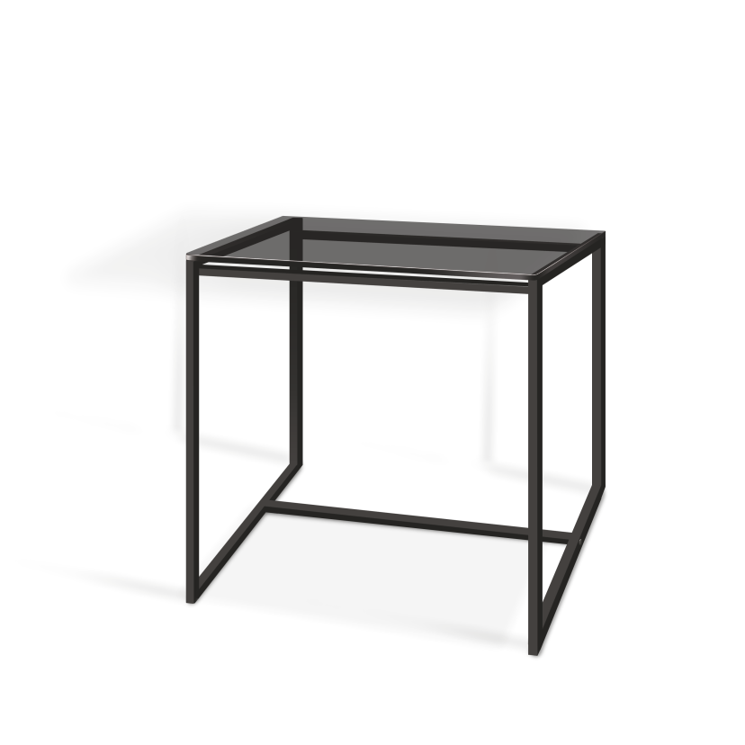 Стіл журнальний Куб 450 скло 8мм Графіт / чорний (Cub 450 gray8-black), фото 1