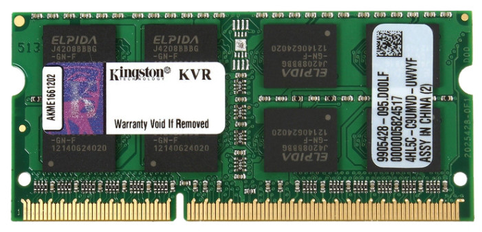 Оперативна пам'ять для ноутбука SODIMM DDR3 8 Gb 1600 MHz Kingston 1.5 V (KVR16S11/8)