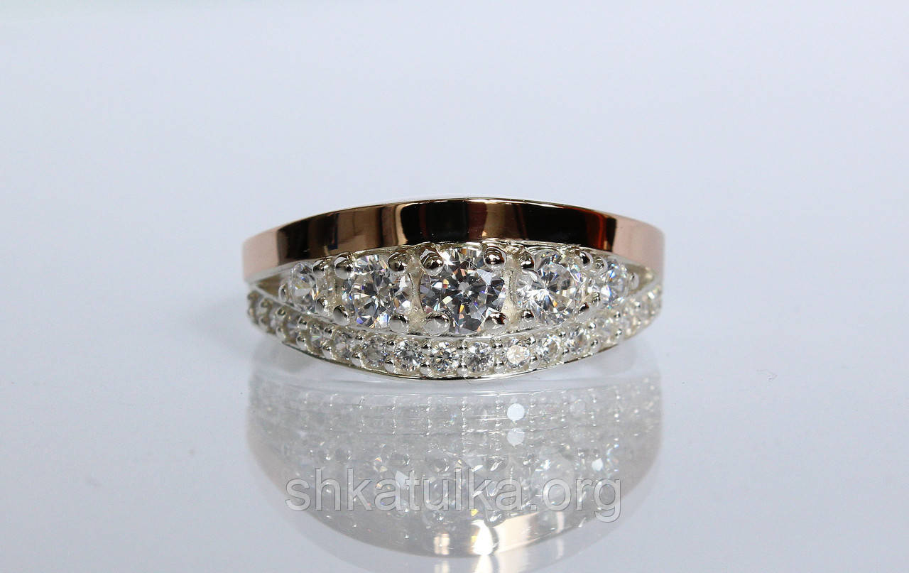 Кольцо из серебра с золотом - фото 2 - id-p599194502