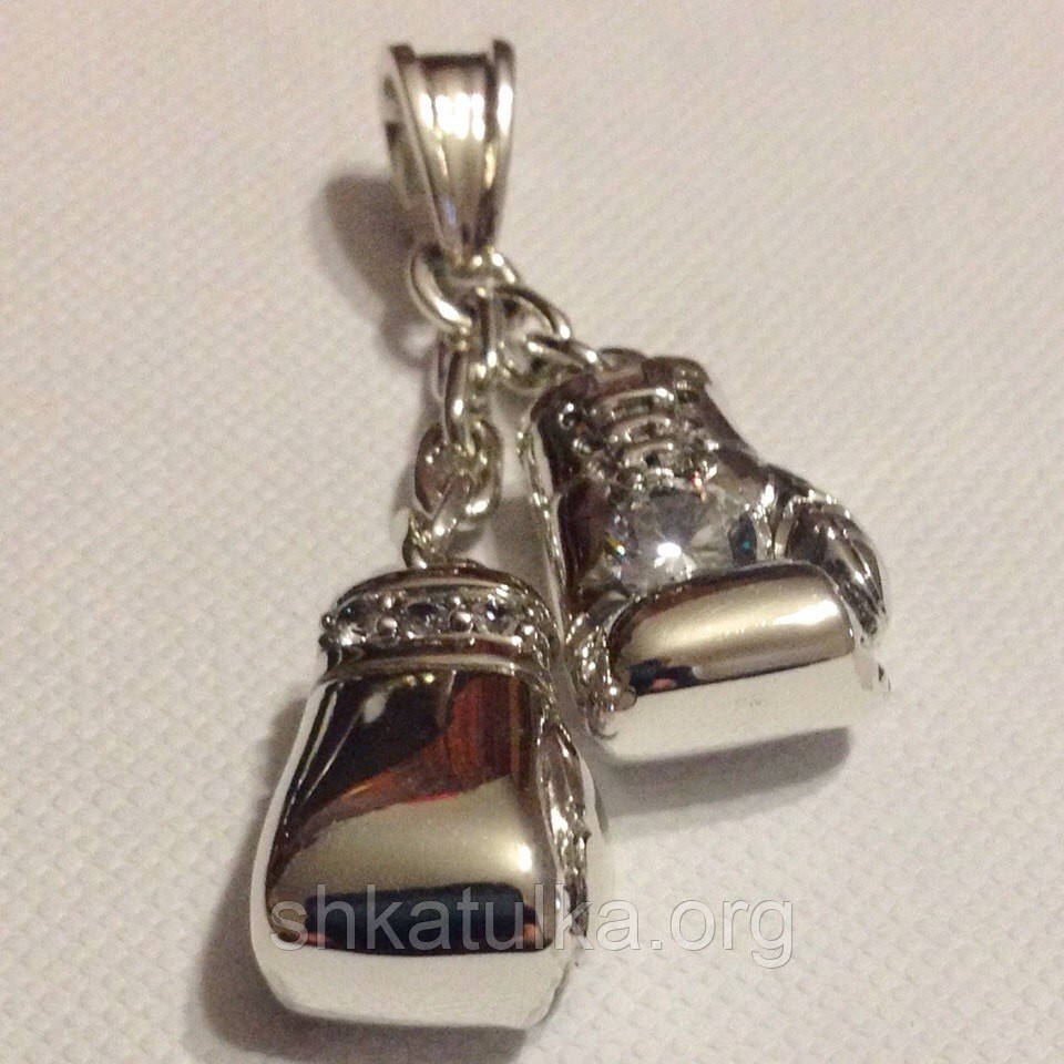 Підвіска "Боксерські рукавички з фіанітами" срібло 925, фото 1