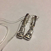 Сережки "Боксерські рукавички з фіанітами" срібло 925