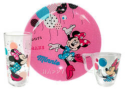 Набір для дітей Luminarc Disney Party Minnie 3 предмети ударостійке скло (4877L)