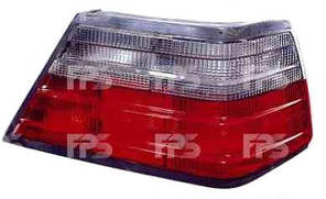 Ліхтар задній для Mercedes E-Class W124 '84-96 лівий (DEPO) червоно-димчастий, біла вставка