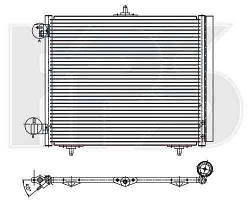 Радіатор кондиціонера Citroen C2, C3, Peugeot 207 (02-12) (NRF)
