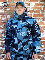 Куртка охоронця утеплена "Фенікс" укорочена камуфляж місто new, спецодяг для охорони