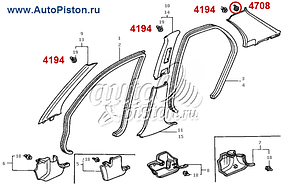Клипса крепления панели на Хонда, фото 3
