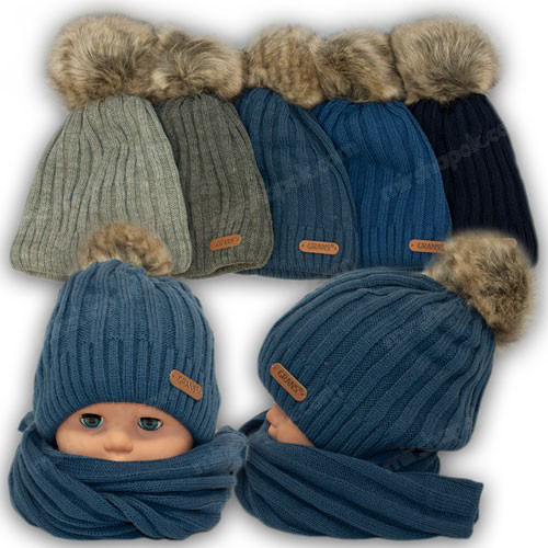 ОПТ В'язана шапочка для хлопчика, р. 50-52 (5 шт./набір), фото 1