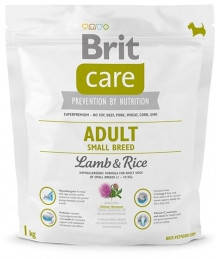 Корм Brit Care Adult Small Breed Lamb&Rice ягня та рис для дорослих собак дрібних порід, 1кг