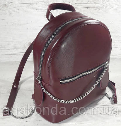 112-XL Натуральна шкіра РОЗМІР XL Міський рюкзак Шкіряний рюкзак бордовий Рюкзак жіночий марсала шкіряний, фото 1