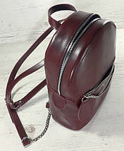 112-XL Натуральна шкіра РОЗМІР XL Міський рюкзак Шкіряний рюкзак бордовий Рюкзак жіночий марсала шкіряний, фото 3