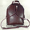 112-XL Натуральна шкіра РОЗМІР XL Міський рюкзак Шкіряний рюкзак бордовий Рюкзак жіночий марсала шкіряний, фото 6