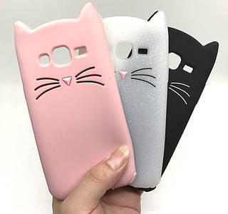 Гумовий 3D чохол для Samsung Galaxy J1 2016 Duos SM-J120 Усики (3 кольори)