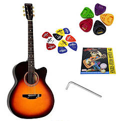 Гітара акустична Trembita Leotone L-01 SB (струна, скарбничка, медіатор)