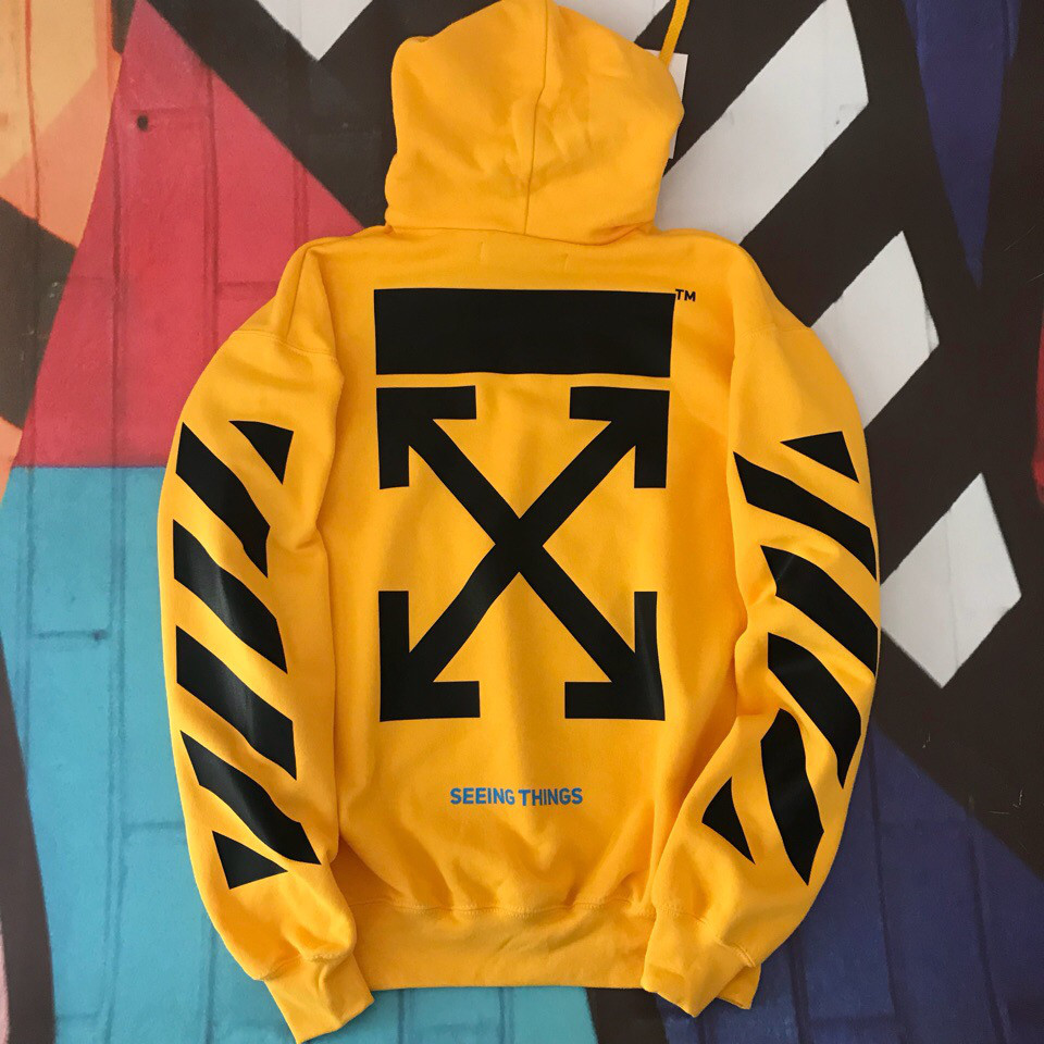 Толстовка Off-White Yellow • Жовта худі чоловічий та жіночий • Бірки ориг XS