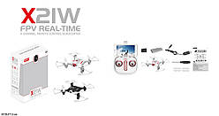 Квадрокоптер Syma X21W з гіроскопом, камера, Wi-Fi, FPV, світло, вращ.на 360 г, акум., USB (білий)