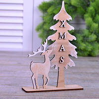 Статуетка "олень з ялинкою xmas" — дерево Новорічний декор