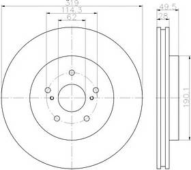 Гальмівний диск передній Lexus RX (2003-2008) TEXTAR PRO 92171503