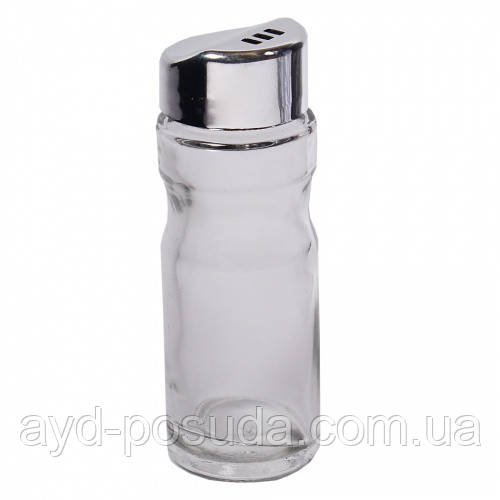Ємність для солі чи перцю (8,5х3 см, скло, хромована сталь), арт. 14-31