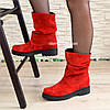 Черевики жіночі на низькому ходу, з натуральної замші червоного кольору, фото 2