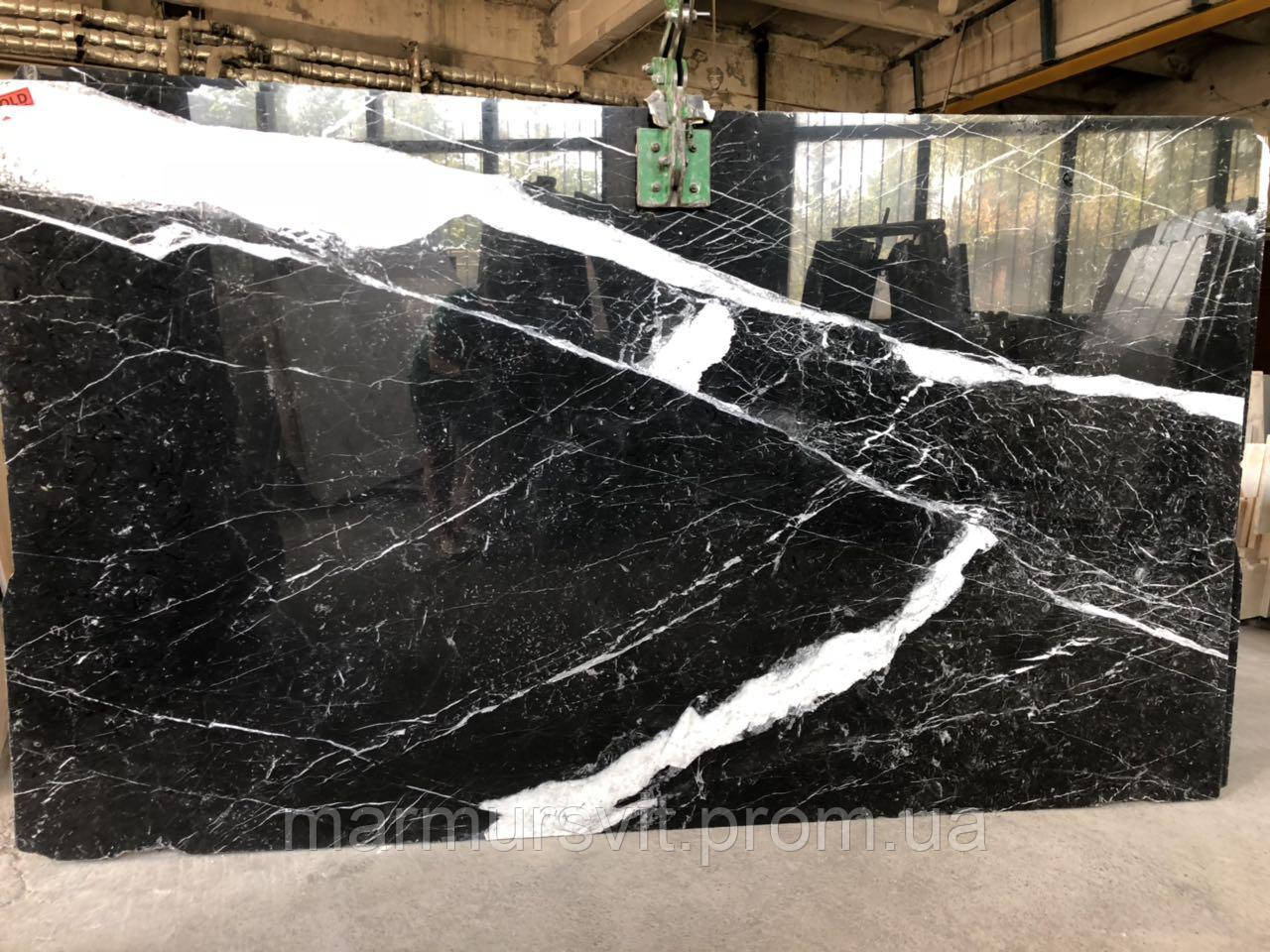 Negro Marquina diagonal open book чорний мармур 20 мм