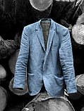 Стильний чоловічий піджак натуральний льон, ущільнений, колір на вибір, осінь-весна, фото 3
