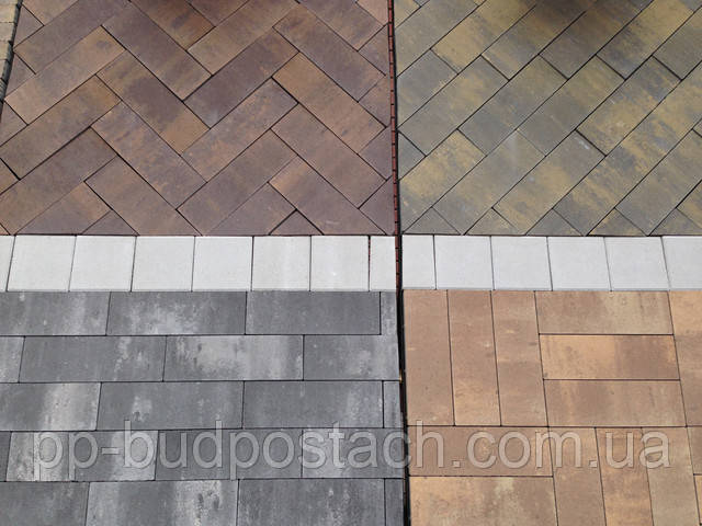 Тротуарная плитка кирпич без фаски генуя и серый и розовый и сиена Тротуарная плитка кирпич без фаски генуя и серый и розовый и сиена