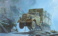 Сборная модель немецкого полугусеничного грузового автомобиля OPEL MAULTIER (SD.KFZ.3). 1/72 RODEN 715