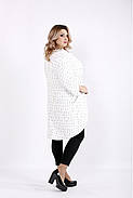 Жіноче демісезонне модне пальто білого кольору t0920 / розмір 42-74 / великі розміри, фото 2