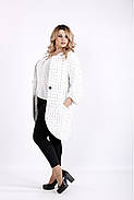 Жіноче демісезонне модне пальто білого кольору t0920 / розмір 42-74 / великі розміри, фото 4