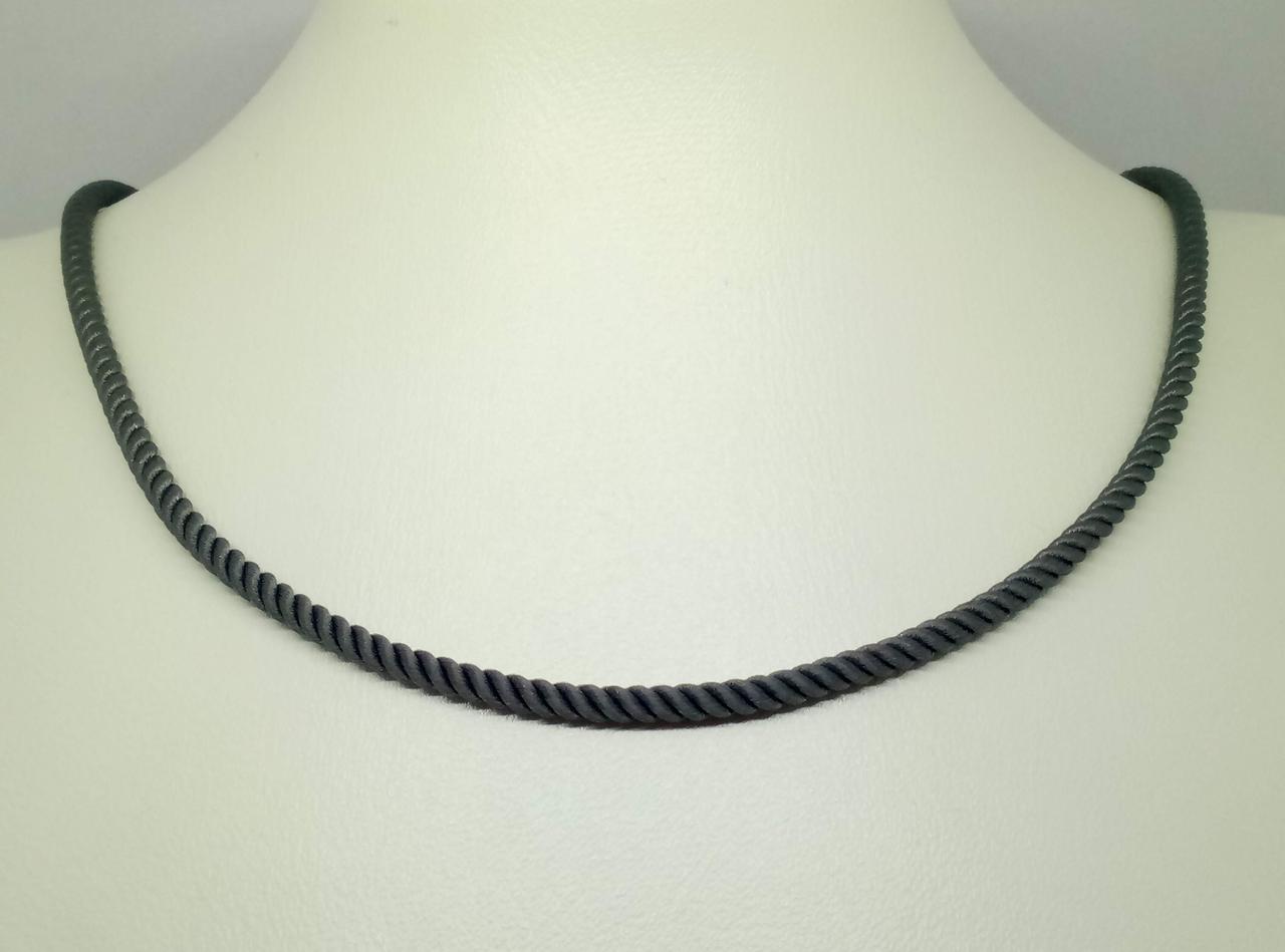 Ювелірний шовковий шнурок з золотими вставками. ПК111И 50 сірий