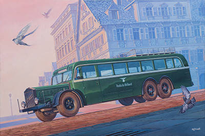 VOMAG OMNIBUS 7 OR 660. Збірна модель німецького автобуса.1/72 RODEN 729, фото 1